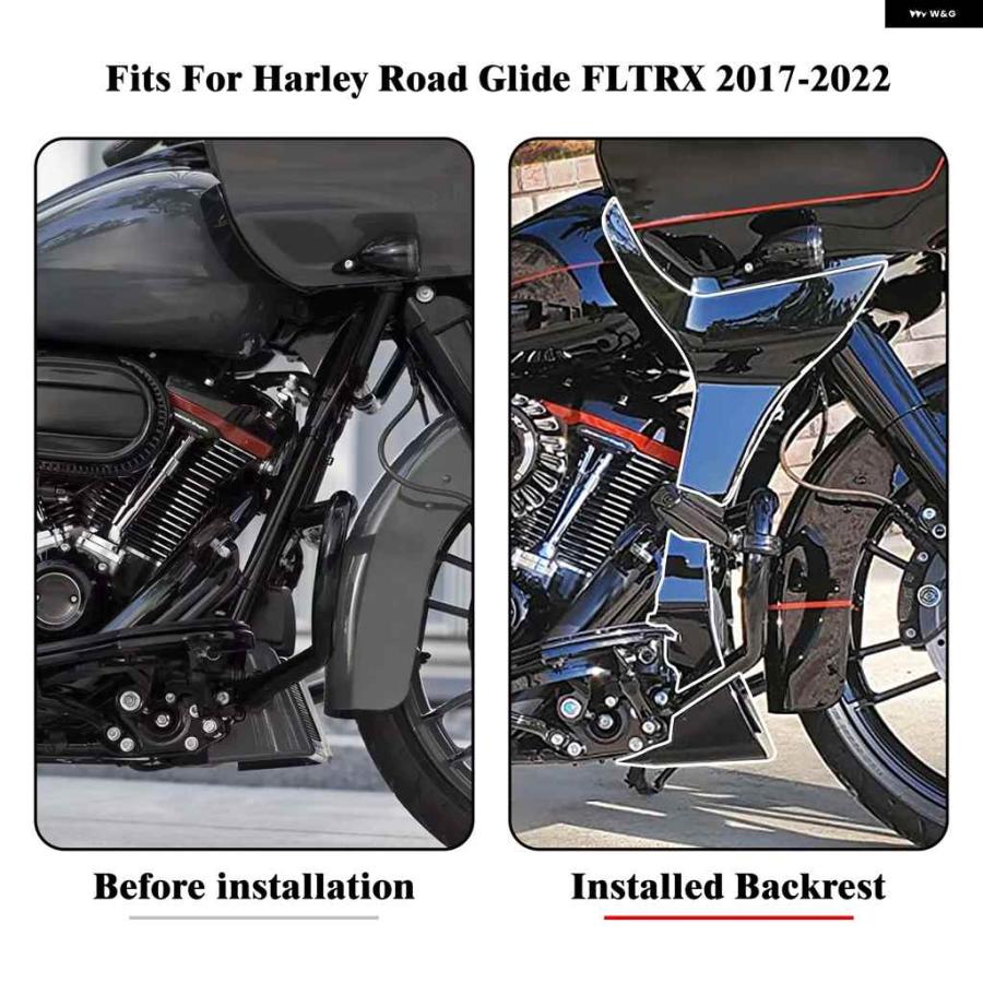 並行輸入品オートバイ バイク グロスブラック フェアリング スポイラー カバー 左右 ハーレー ツーリング ロードグライド FLTの画像