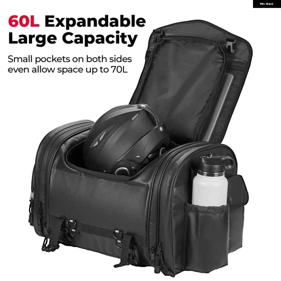 並行輸入品テールバッグ 60L 拡張可能 バックシートバッグ 防水 ツーリング用 キャリア トップバッグ 汎用 BMW R1250_5