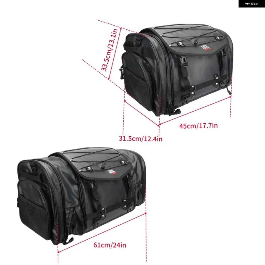 並行輸入品テールバッグ 60L 拡張可能 バックシートバッグ 防水 ツーリング用 キャリア トップバッグ 汎用 BMW R1250_6