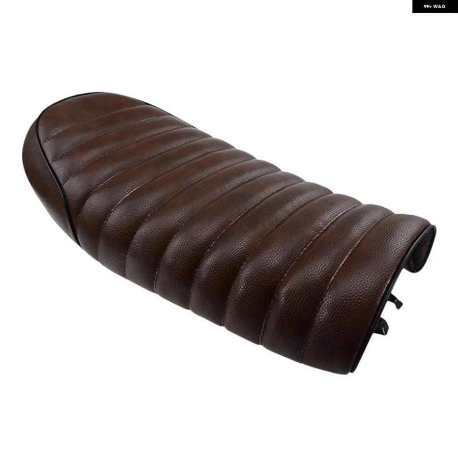 並行輸入品汎用 バイク カフェレーサー シート ヴィンテージサドル フラットパン パッド レトロシート グリッド ホンダ CB12の画像