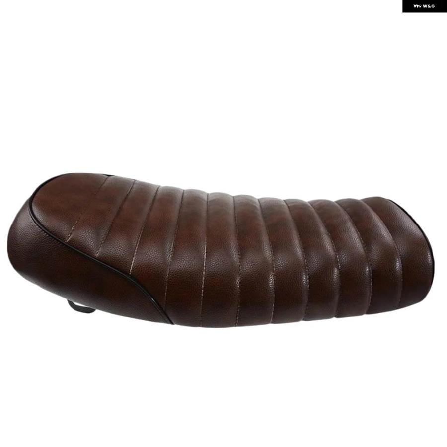 並行輸入品汎用 バイク カフェレーサー シート ヴィンテージサドル フラットパン パッド レトロシート グリッド ホンダ CB12の画像