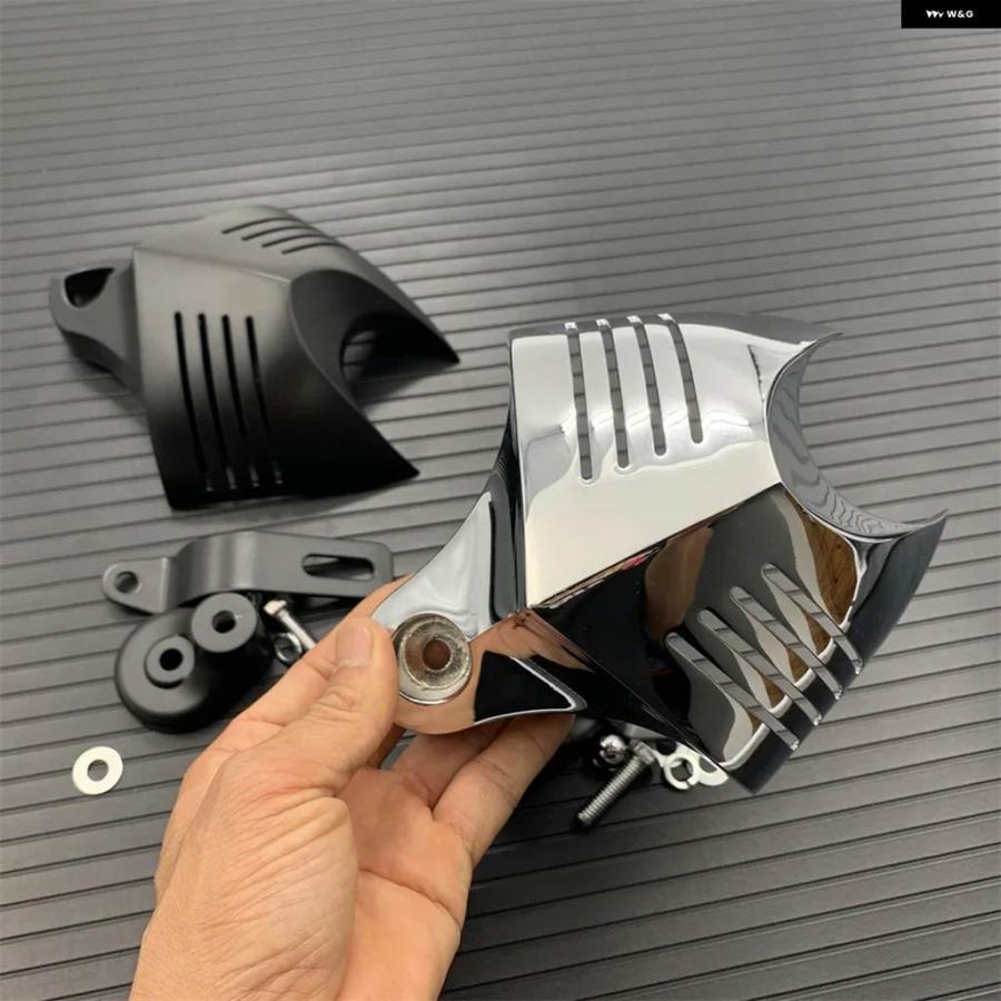 並行輸入品アルミ オートバイ Vシールドストックカウベルホーンカバー ハーレー ダイナ グライド ストリート FXDB ファットボブ ツインカム 88 96 エレの画像