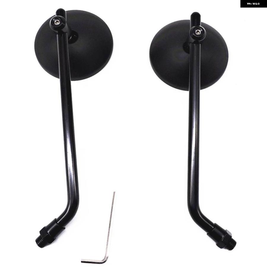 並行輸入品ブラック/クローム カフェレーサー レトロ バイク コーヒークライム バックミラー 小型丸型ミラー CB400 CB1300の画像