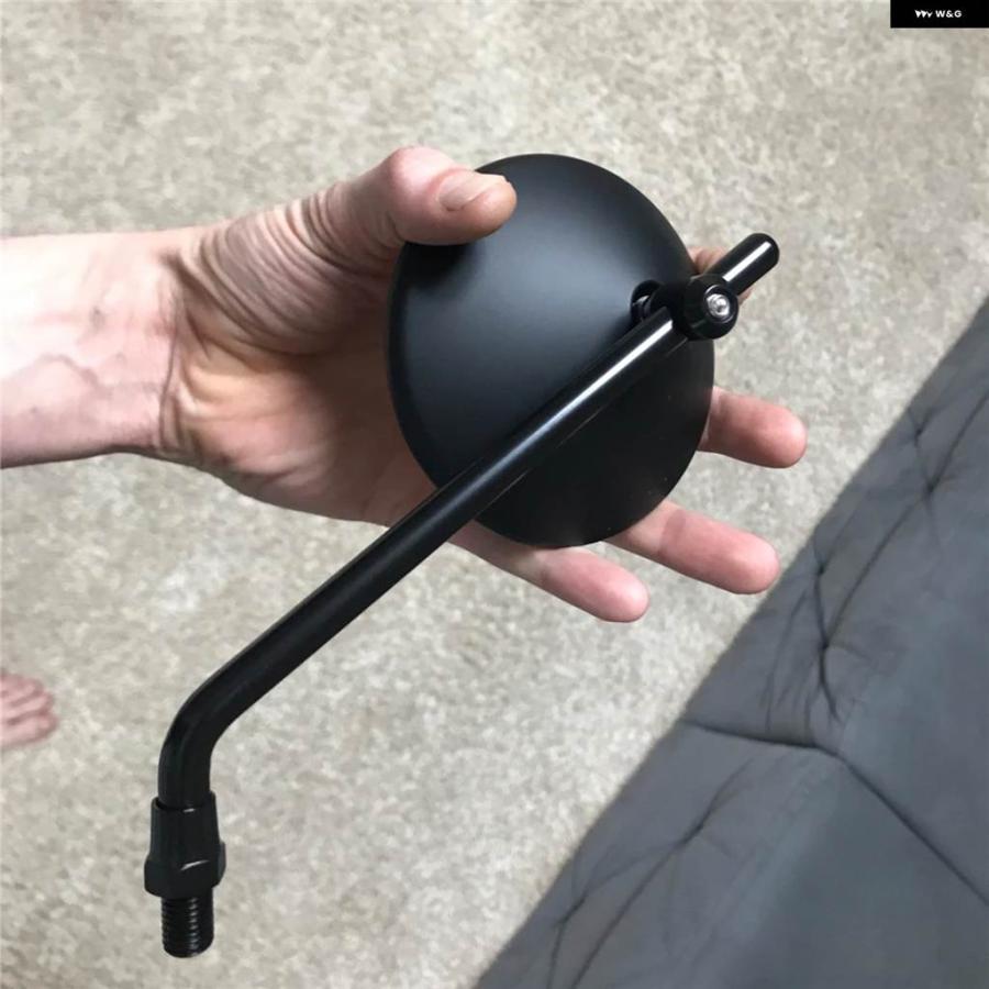並行輸入品ブラック/クローム カフェレーサー レトロ バイク コーヒークライム バックミラー 小型丸型ミラー CB400 CB1300の画像
