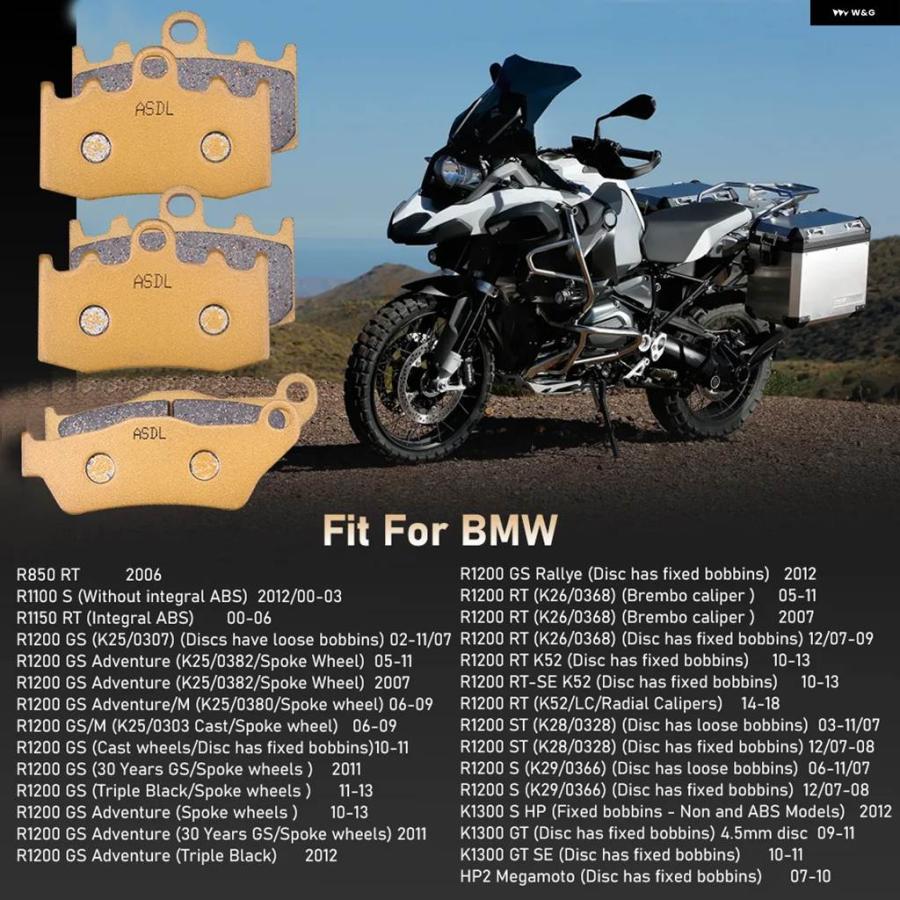 並行輸入品バイク フロントリア ブレーキ パッド BMW R850 R1150 R1200 RT GS ST R1200GS K1200S K1300GT K1300S R 850 1150 R1200RT R1200Sの画像