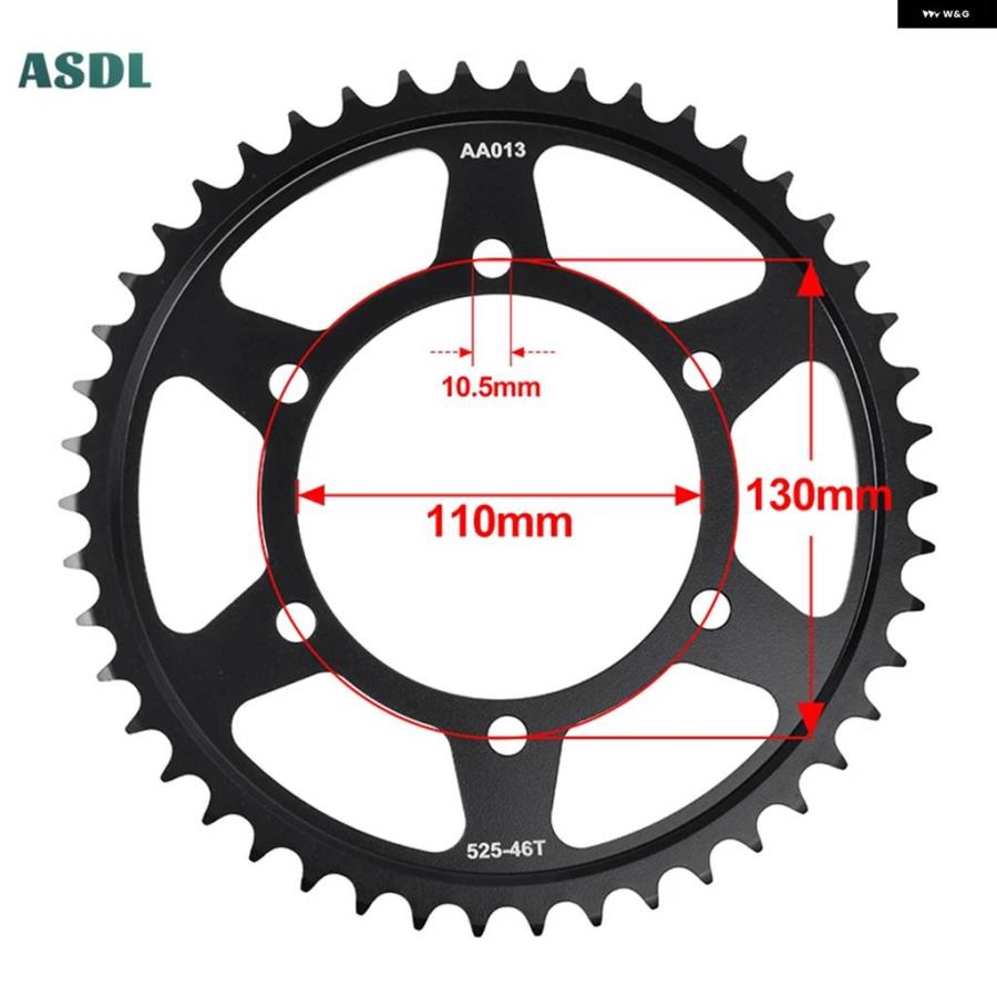 並行輸入品525 45T 46T 20CRMNTI オートバイ リア スプロケット スプロケット ヤマハ YZF-R6 FJ-09 FZ-09 MT-09 XSR900 900 TRACER XTZ690の画像