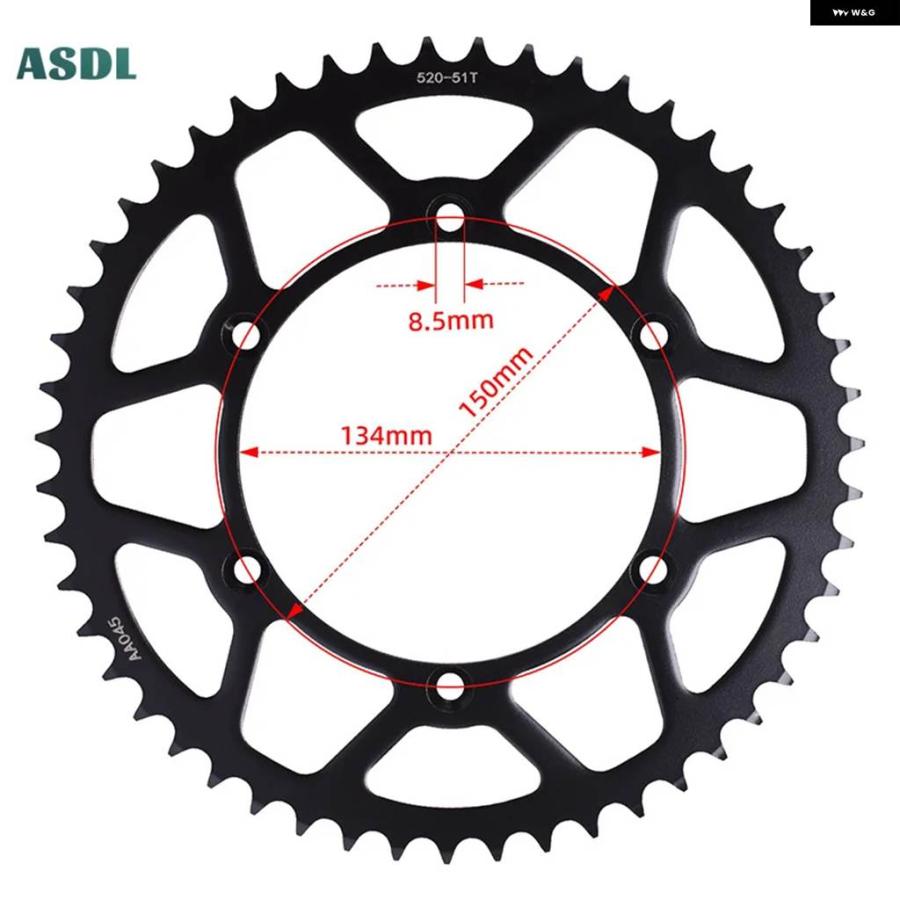 並行輸入品オートバイ 42T 48T 50T 51T リア スプロケット カワサキ KLX250 300 450 650 KDX200 KDX250 KX125 250 450 KX500 スズキ RM-Z250の画像