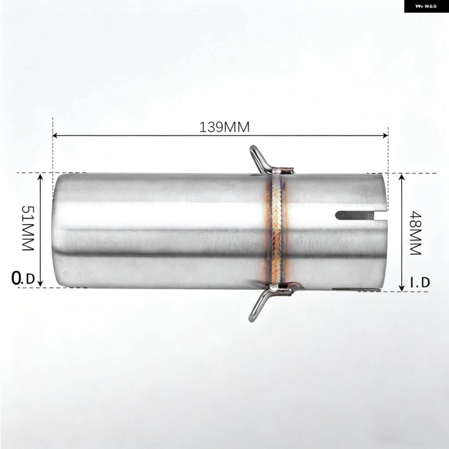 並行輸入品オートバイ カスタムマフラー排気ミドルセクション48MM アダプター 51MM排気セクションの画像