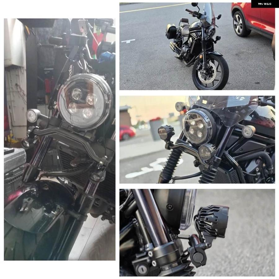並行輸入品フォグランプ ブラケット スポットライト ホルダー LED補助 ライトバー 22MMバー ホンダ レブル 1100 CMX 500 CM 300 CMX1100 CMX500 CMX300_6