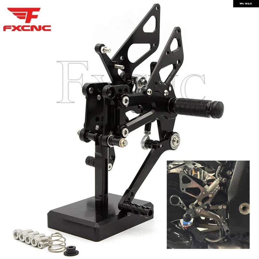 並行輸入品BMW S1000RR HP4 2009-2014 オートバイ リアセット フットレスト 調整可能 アルミ CNC フットペグ リアセット_3