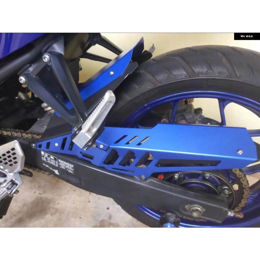 並行輸入品ヤマハ YZF-R25 YZF-R3 MT-03 MT03 MT-25 MT25 2015-2020 バイク リアフェンダー マッドガード チェーン ガード カバー プロテクター YZF R25の画像