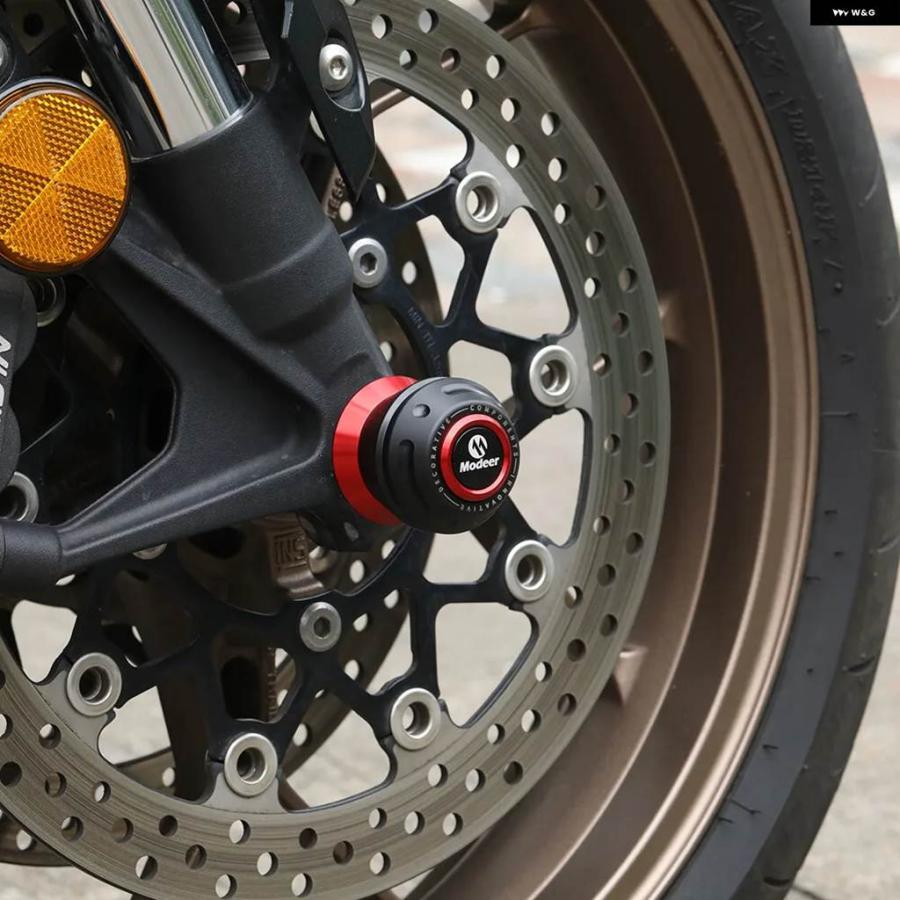 並行輸入品CNCフロントアクスル フォーク スライダー オートバイ ホイール フレーム クラッシュ パッド ホンダ VFR800X_8