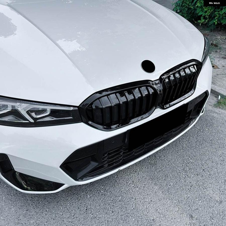 並行輸入品BMW 3シリーズ G20 G21 G28 LCI 2023 ブラック シングルライン スタイル フロント グリル キッ_4