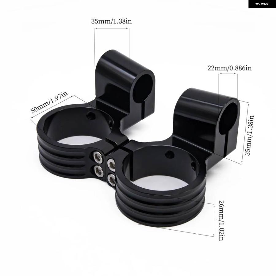 並行輸入品 7/8インチ22MM ハンドルバー ライザー CNC オートバイ ハンドルバー クリップオン フォーク 50MM ハンドルバー クリップオン_5