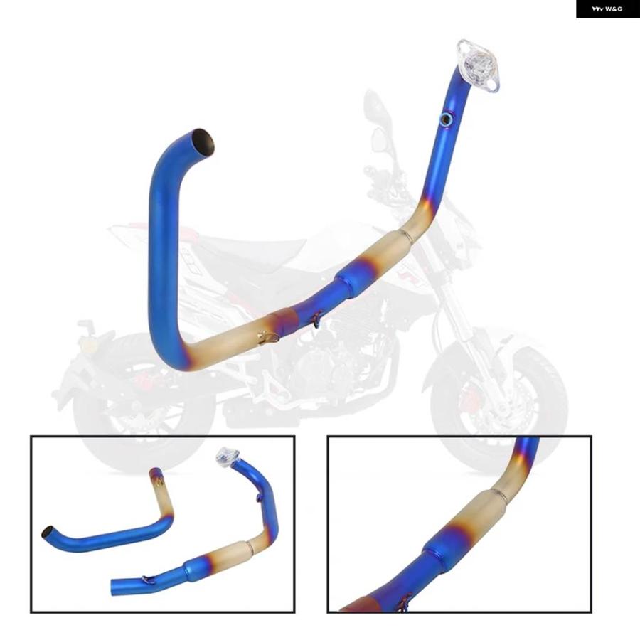 並行輸入品ベネリ スリップオン TNT125 TNT 125 2017年2022年モデル バイク フルエキゾースト システム ブルーフロントミッドリンク パイプ ESCPAE_5