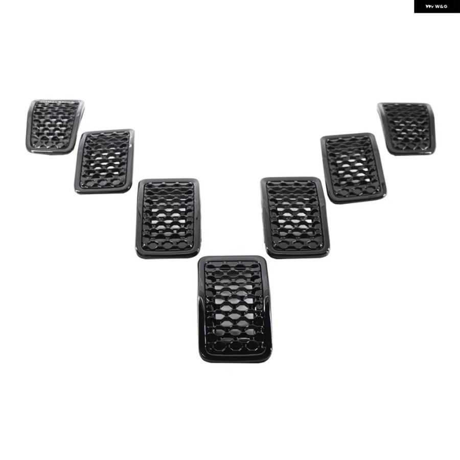 並行輸入品 7個 ABSメッシュ フロント グリル インサート グリル カバー トリム 6AZ88DX8AB ジープ チェロキー 2019 - 22の画像