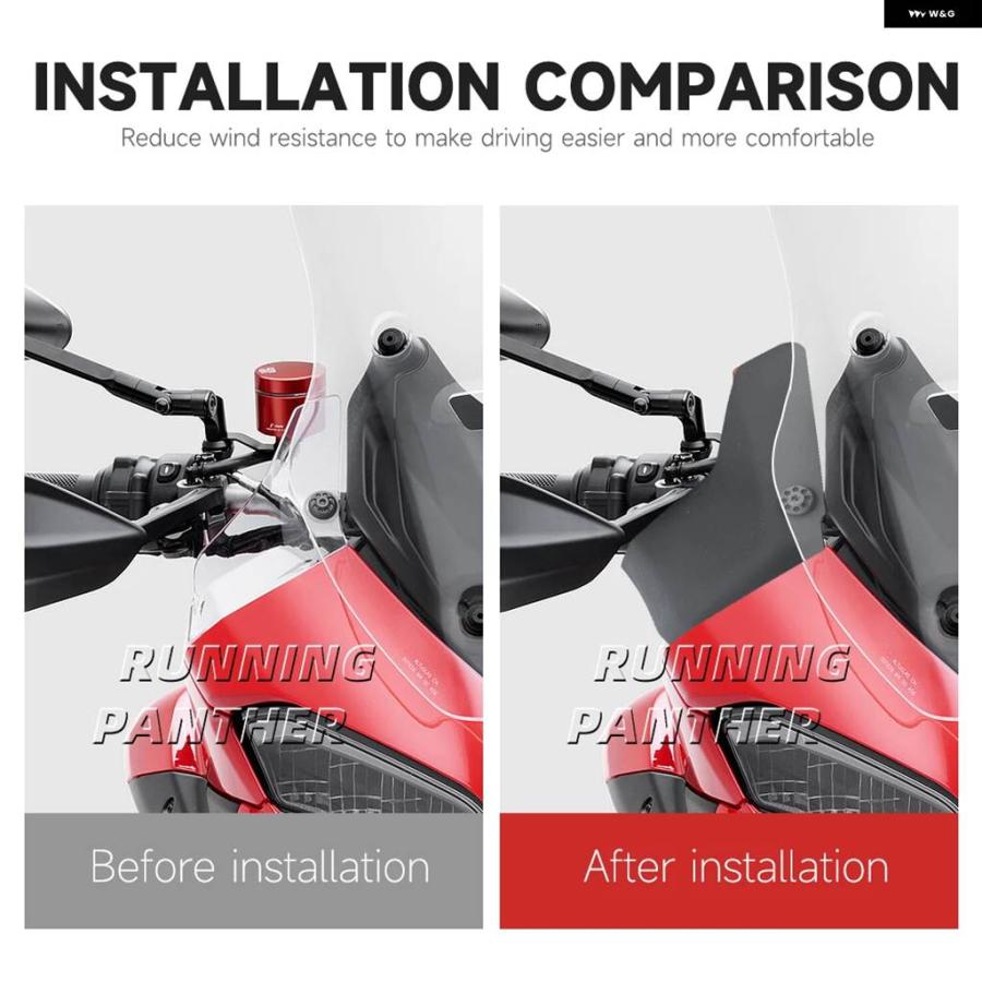 並行輸入品 サイドウィンド ディフレクター ドゥカティ MULTISTRADA V2 V2S 2025 ALETTONI バイク ウインドシールド スポイラー_3