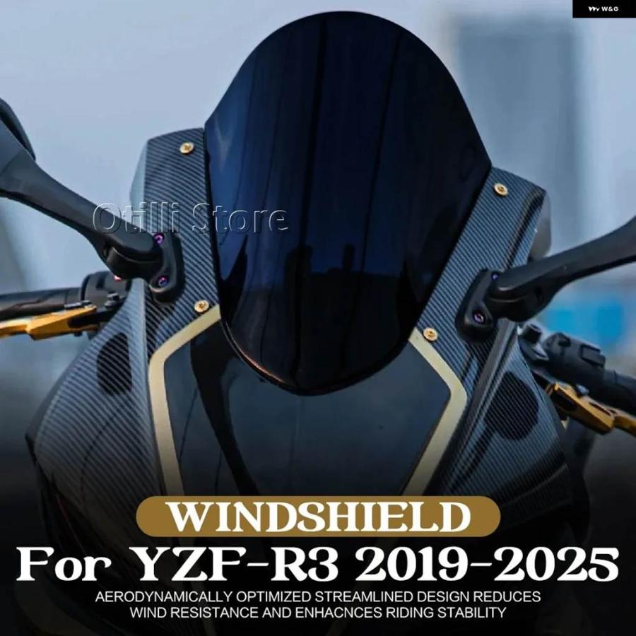 並行輸入品 オートバイ ウインドシールド ウインドスクリーン ヤマハ YZF R25 YZF R3 YZF-R25 YZF-R3 2019-2025 ウインド_4
