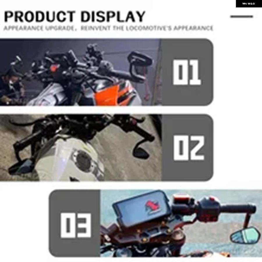 並行輸入品 7/8インチ ハンドルバー エンドミラー サイドビューミラー バイク ミラー Z750 800 VERSYS650 1000 ER6F バイク_5