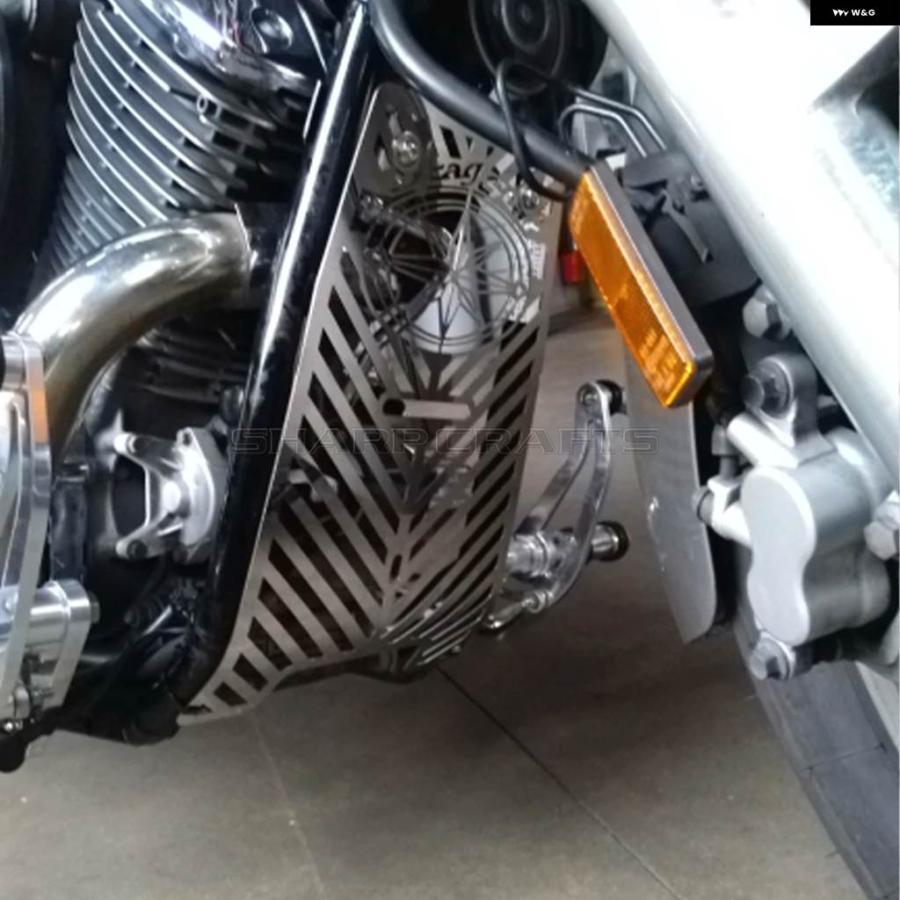 並行輸入品 ヤマハ ドラッグスター V-STAR 650 XVS650 クラシック / 1998-2017 オートバイ パーツ スカルフレイム ラジエーター グリル カバー_6