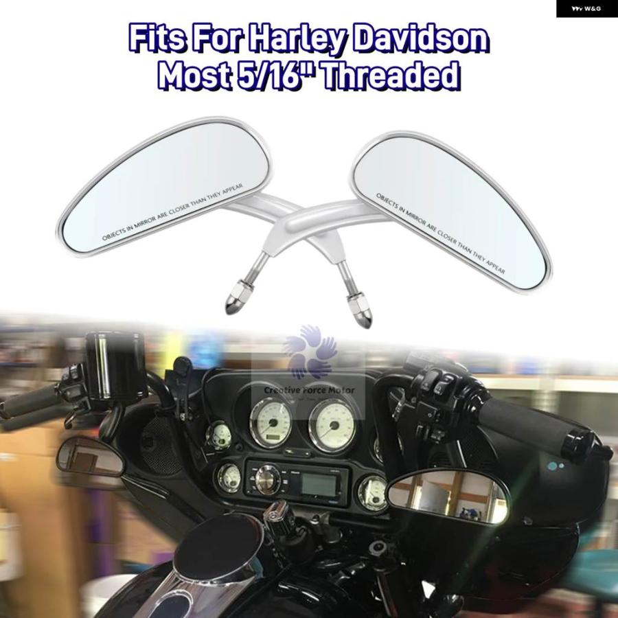 並行輸入品 5/16インチ ハンドルバー オートバイ ミラー 8MM バイク ハーレー スポーツスター 1200 883 ロードキング ストリートグライド ダイナ_5