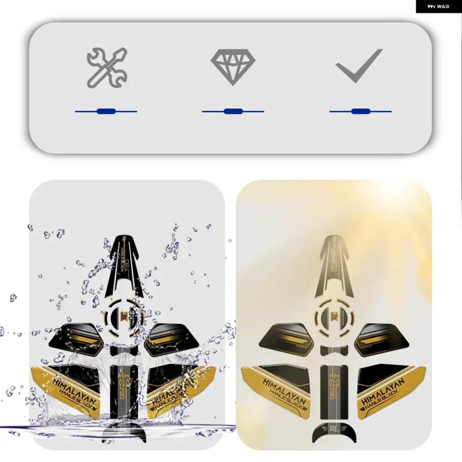 並行輸入品 ヒマラヤン450 ハンレ 2024 2025 オートバイ タンク パッド 装飾 3D樹脂 ステッカー キット_10