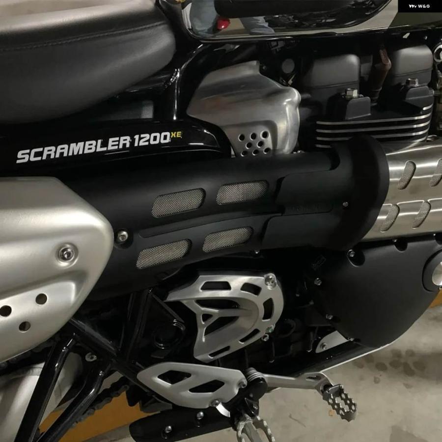 並行輸入品 スクランブラー1200用エキゾースト パイプ 厚手断熱カバー スクランブラー1200 XE/XC用エキゾースト パイプ ABS耐熱断熱カバー_3