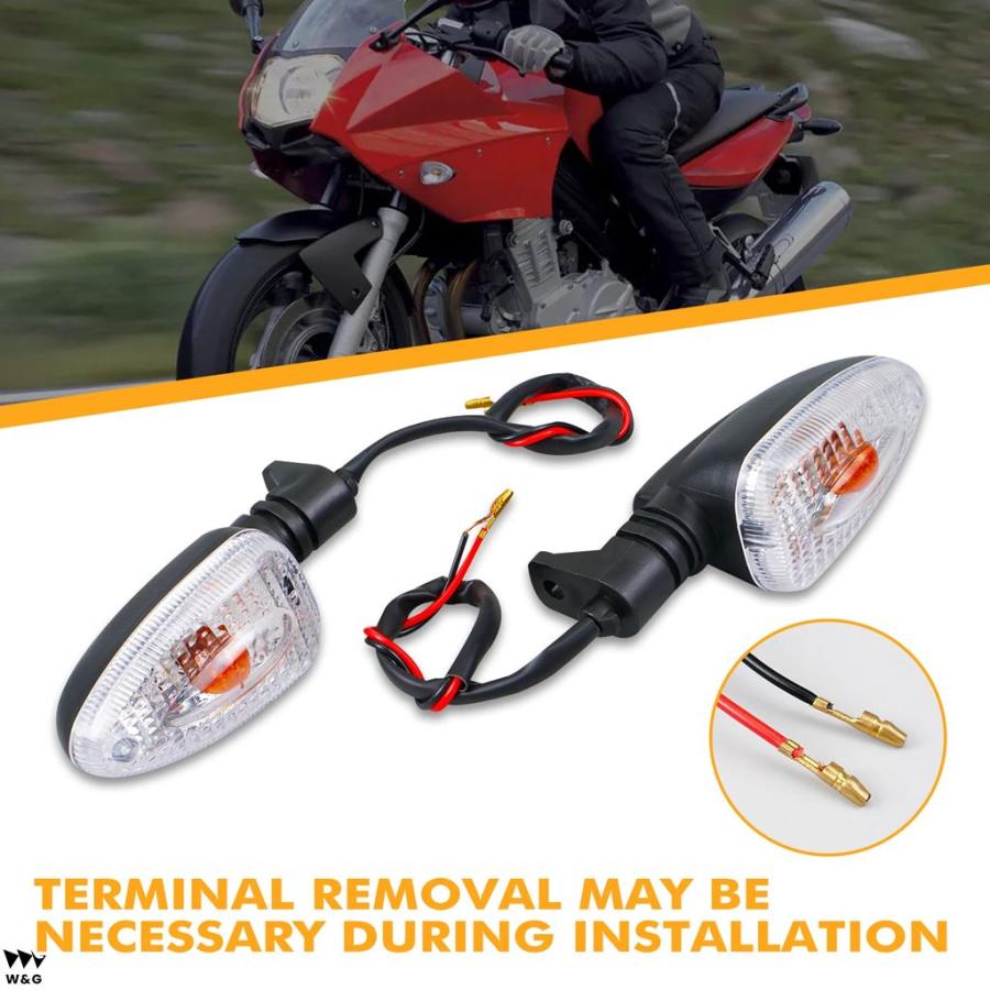 Clignotants Moto Pour BMW F650GS F800GS R1200GS K1300R Etc. (2008-2014) - Paire Avec Lentille Transparente, Ampoule Rouge Incluse