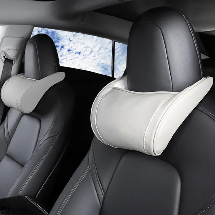 テスラ モデルY モデル3 ヘッドレスト ランバーサポート テスラ、モデル3とモデルY用のヘッドレストとランバーピローを発売