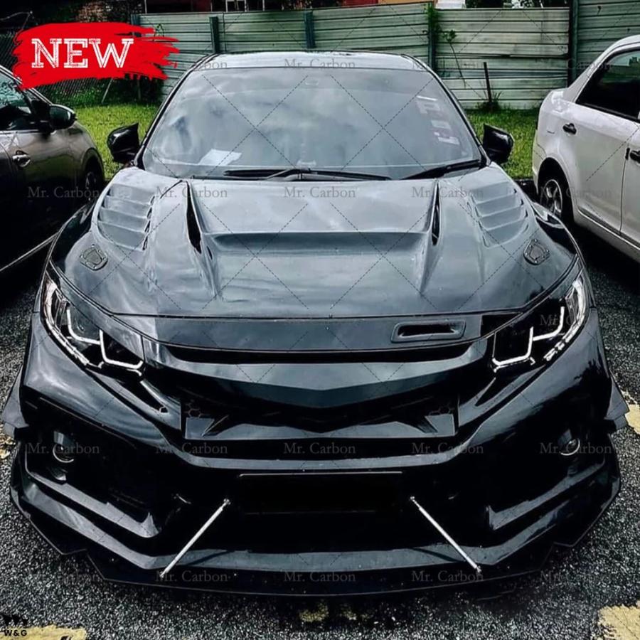 ABS BLACK AIR INTAKE VENT CIVIC FK7 FK8 HATCHBACK FRONT BUMPER 
