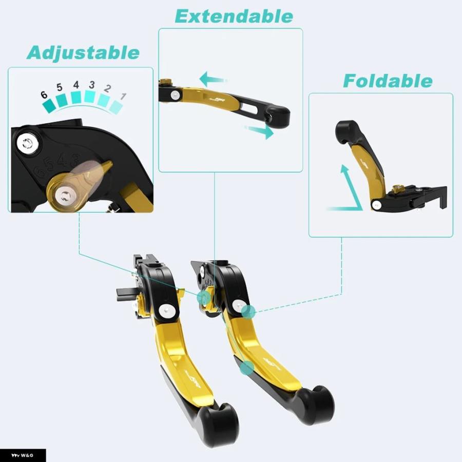 BMW S1000R 2R10/K47 S1000RR K46 バイク 折りたたみ 拡張可能レバー 