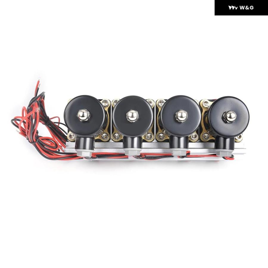 【並行輸入品】 汎用 DC12V 200PSI 4F ハイフローエア電磁弁 マニホールド 自動車エアサスペンション カスタム パーツ