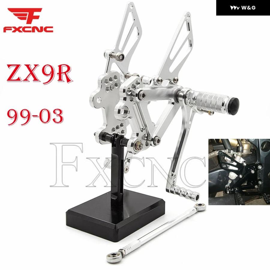 並行輸入品 カワサキ ZX9R ZX9R 1999-2003 オートバイ バイク フットレスト リアセット フットペグ リア アルミ 3D オートバイ バイク フットレスト フットの画像