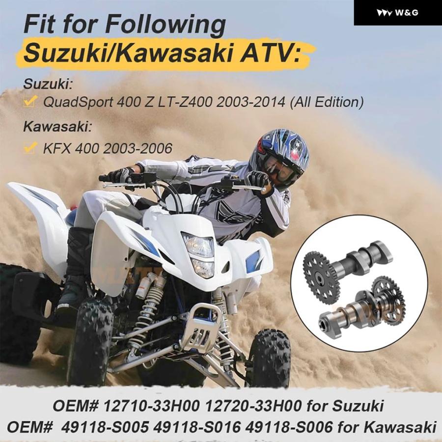 並行輸入品 吸気 排気タイミング カムシャフト スズキ QUADSPORT 400 Z LT-Z400 2003-2014用 カワサキ KFX 400 2003-2006用 12710-33H00の画像