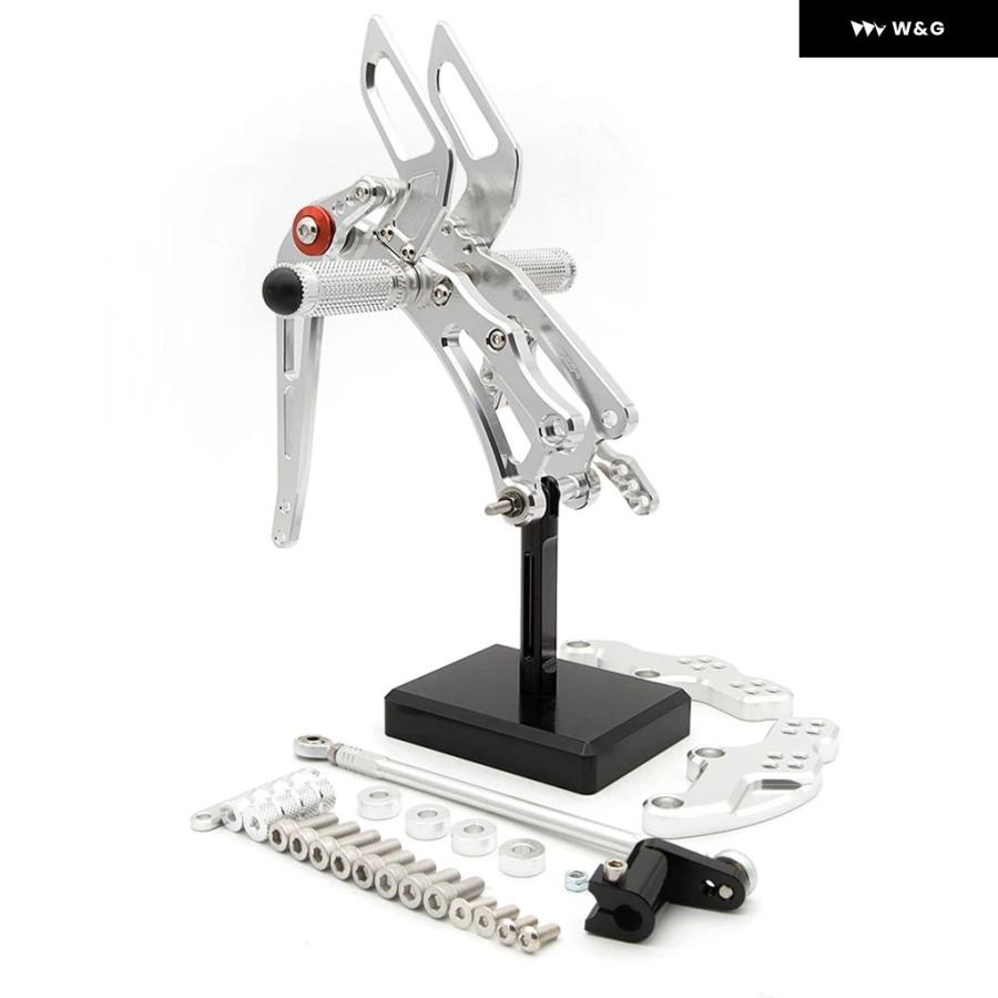 並行輸入品 アプリリア RS125 E5 ABS 2025 CNCアルミ調整可能 オートバイ バイク リアセット フットペグ ペダル フットレスト アクセサリーの画像