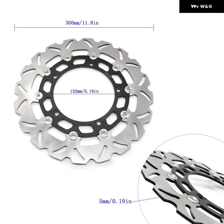 並行輸入品 300MM 220MM オートバイ バイク フロントリア ブレーキディスク ローター ヤマハ YZF-R15 5 YZFR15 2015-21用の画像