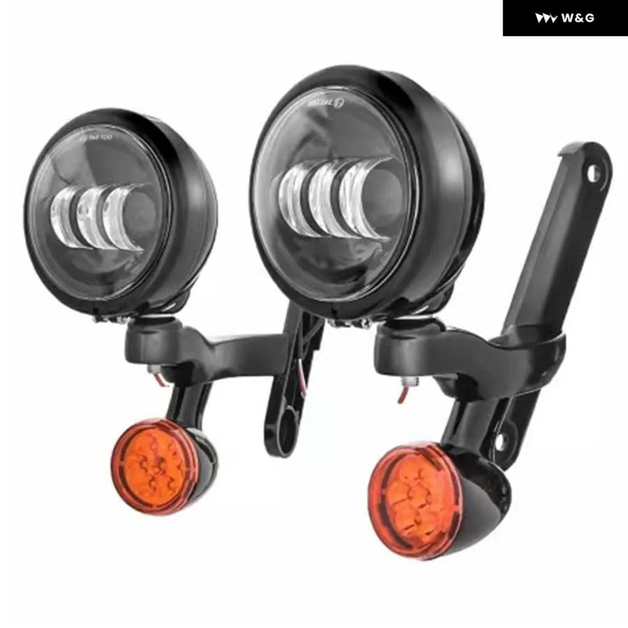 並行輸入品 4.5インチ 4 1/2インチ 補助ライト スポット フォグランプ ウィンカー ブラケット エレクトラ ストリートグラ