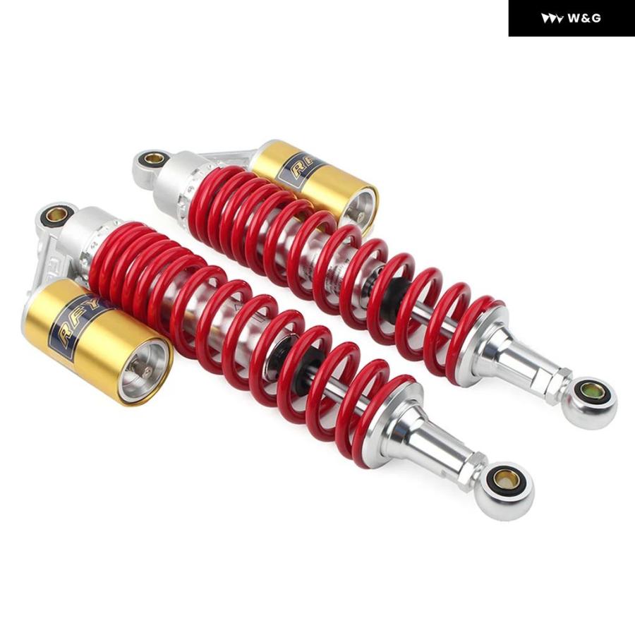 並行輸入品 1ペア 375MM レッドエアショック アブソーバー サスペンション ダンパー 汎用 ほとんど オートバイ バイク モ_1