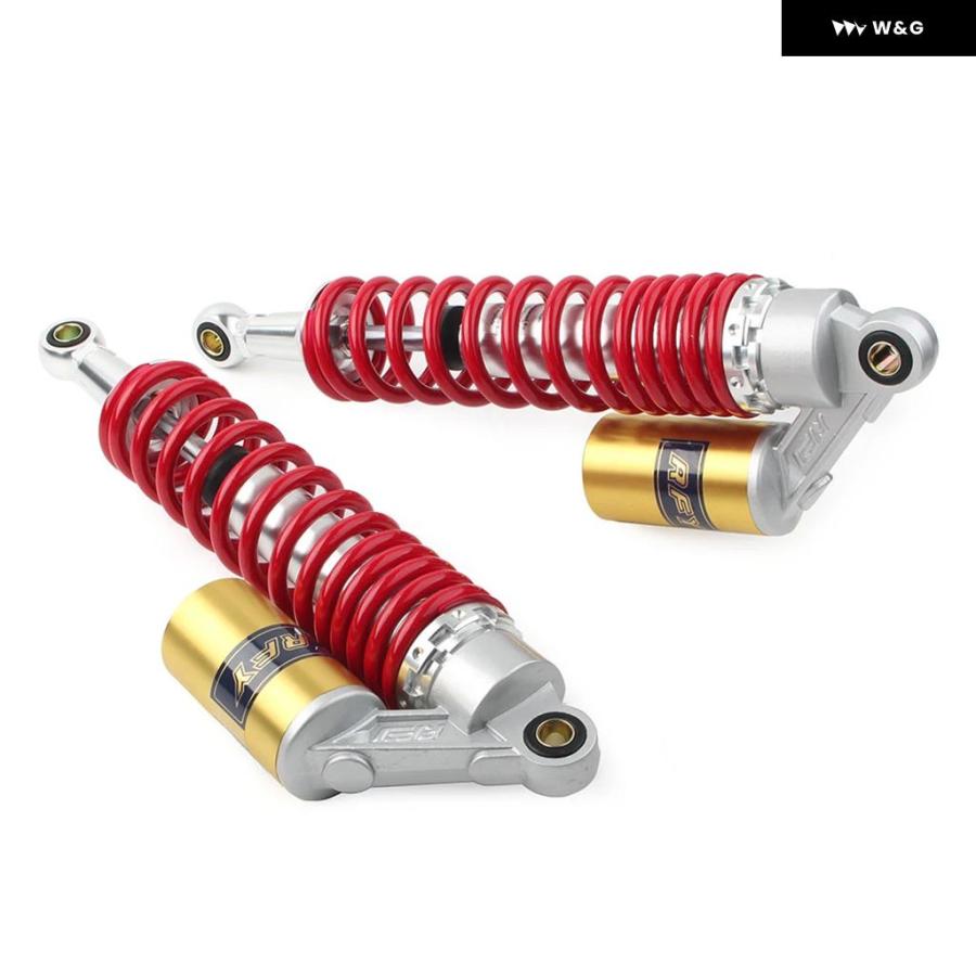 並行輸入品 1ペア 375MM レッドエアショック アブソーバー サスペンション ダンパー 汎用 ほとんど オートバイ バイク モ_3