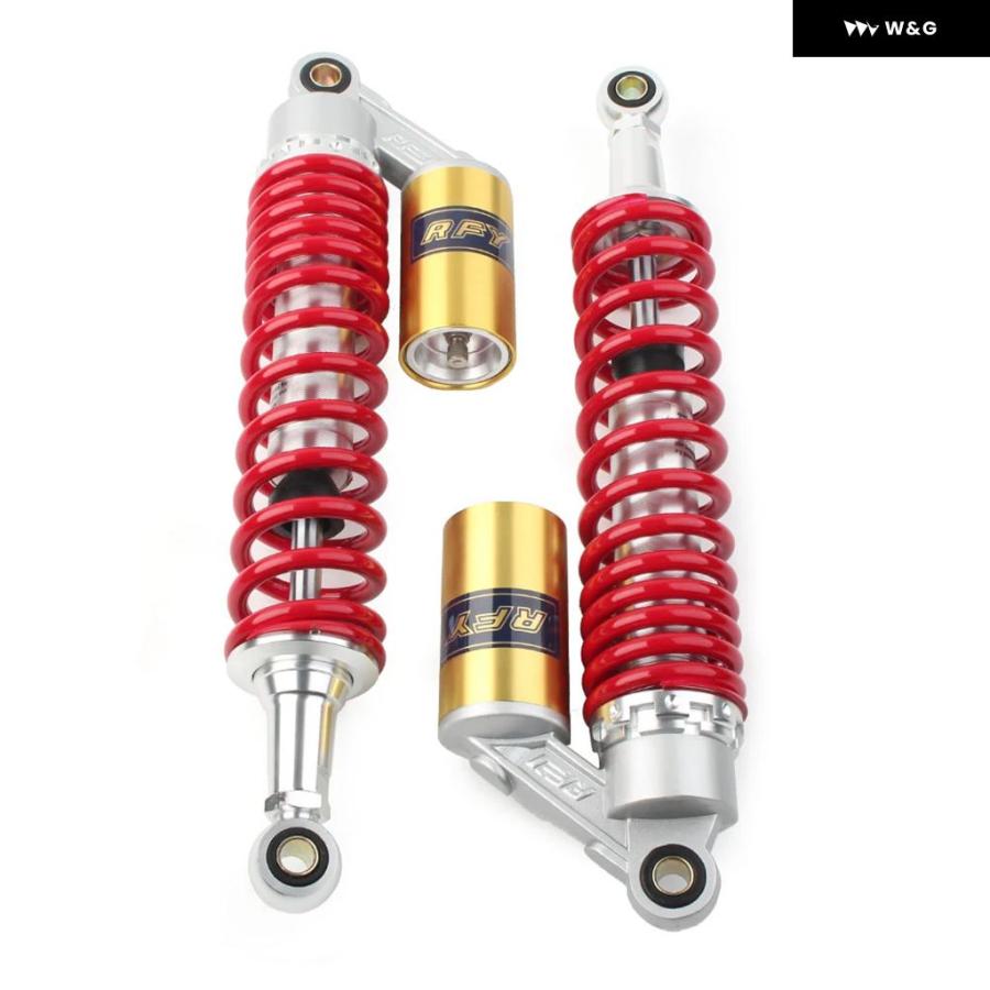 並行輸入品 1ペア 375MM レッドエアショック アブソーバー サスペンション ダンパー 汎用 ほとんど オートバイ バイク モ_4