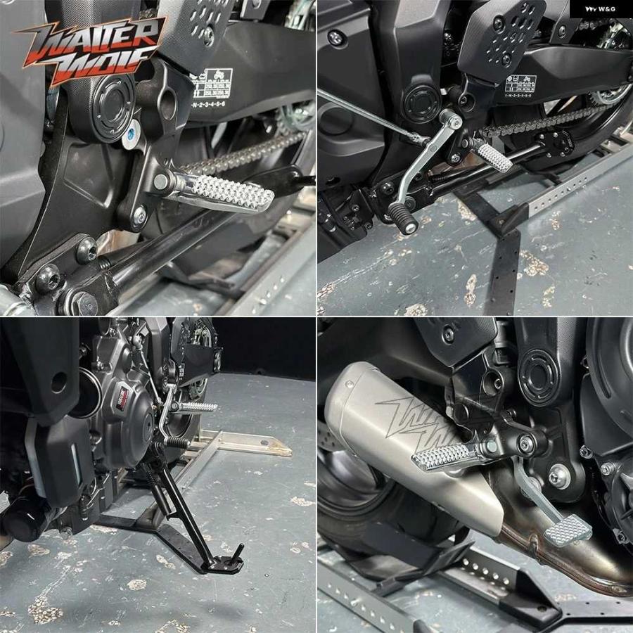 並行輸入品2025 MT-07 キック スタンド 延長 パッド フロントライダー フットレスト フットペグ ヤマハ MT07 Y-AMT フットペダル サイド スタンド_5