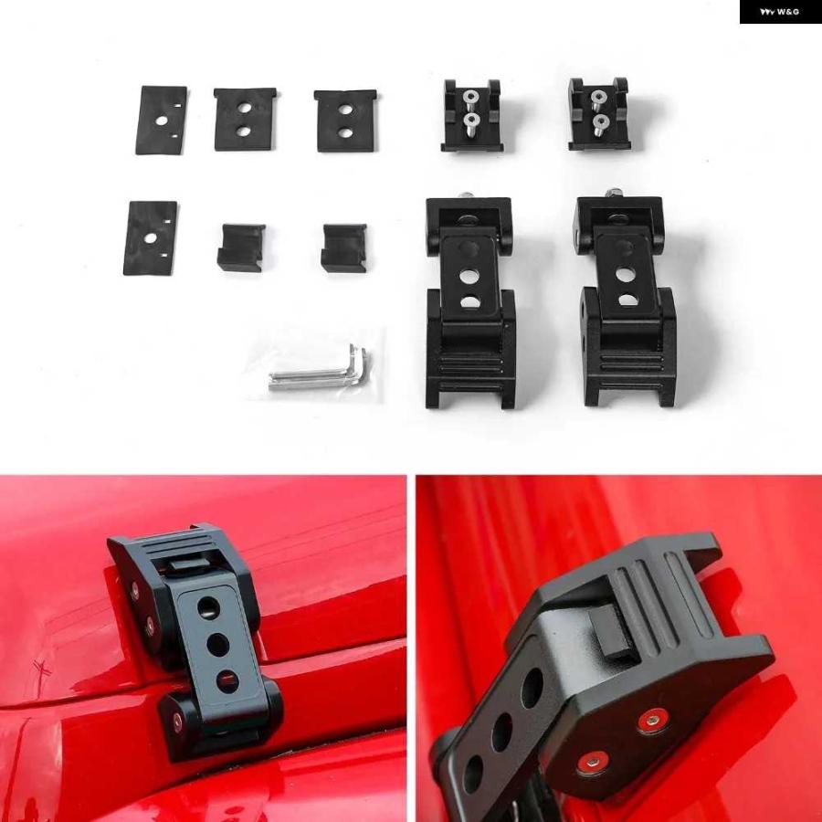 並行輸入品ABS 車 外装 ブラックロック フードラッチキャッチデコレーション ジープ ラングラー JK 車 エンジン フードロックラッチキャッチロックの画像