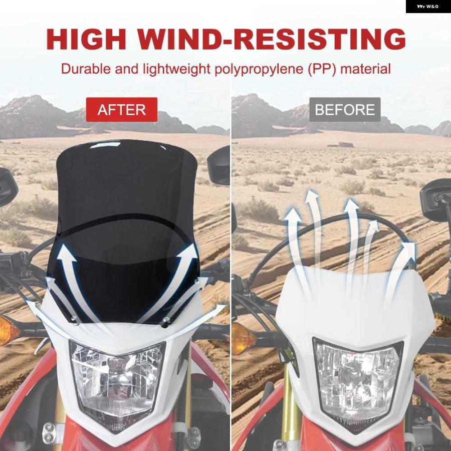 並行輸入品ウインドスクリーン 風防デフレクター プロテクター スズキ TS200 DR125 DR200SE DR350 オートバイ バイク フロント ウインドスクリーンの画像