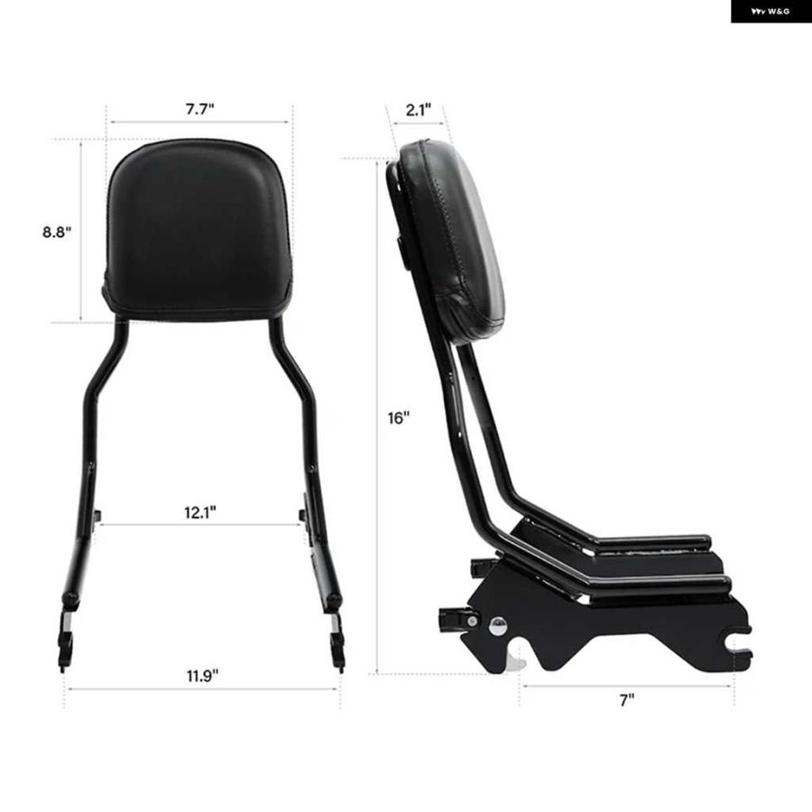 並行輸入品シーシーバー アップライト バックレスト パッド 付き ハーレー ローライダー スポーツグライド FXLR FXLRS FLSB 2018-24_7
