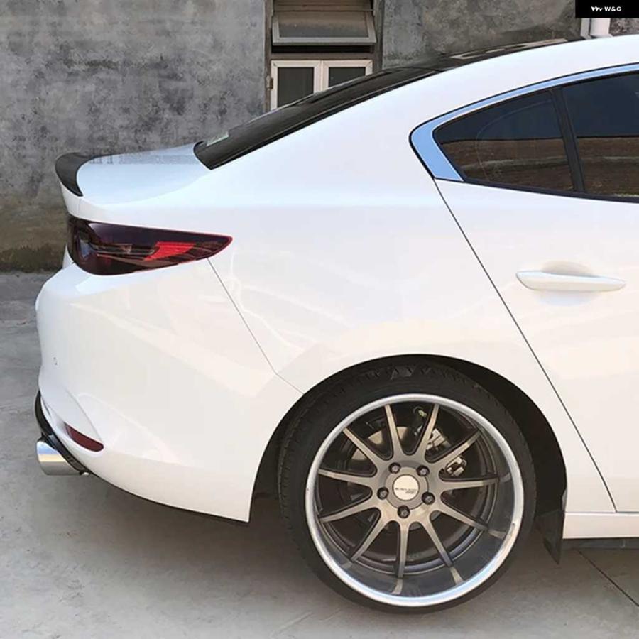 【並行輸入品】マツダ 3 アクセラ 2020-2021 S スタイル カーボン FRP リアスポイラー トランク ウィング 自動車