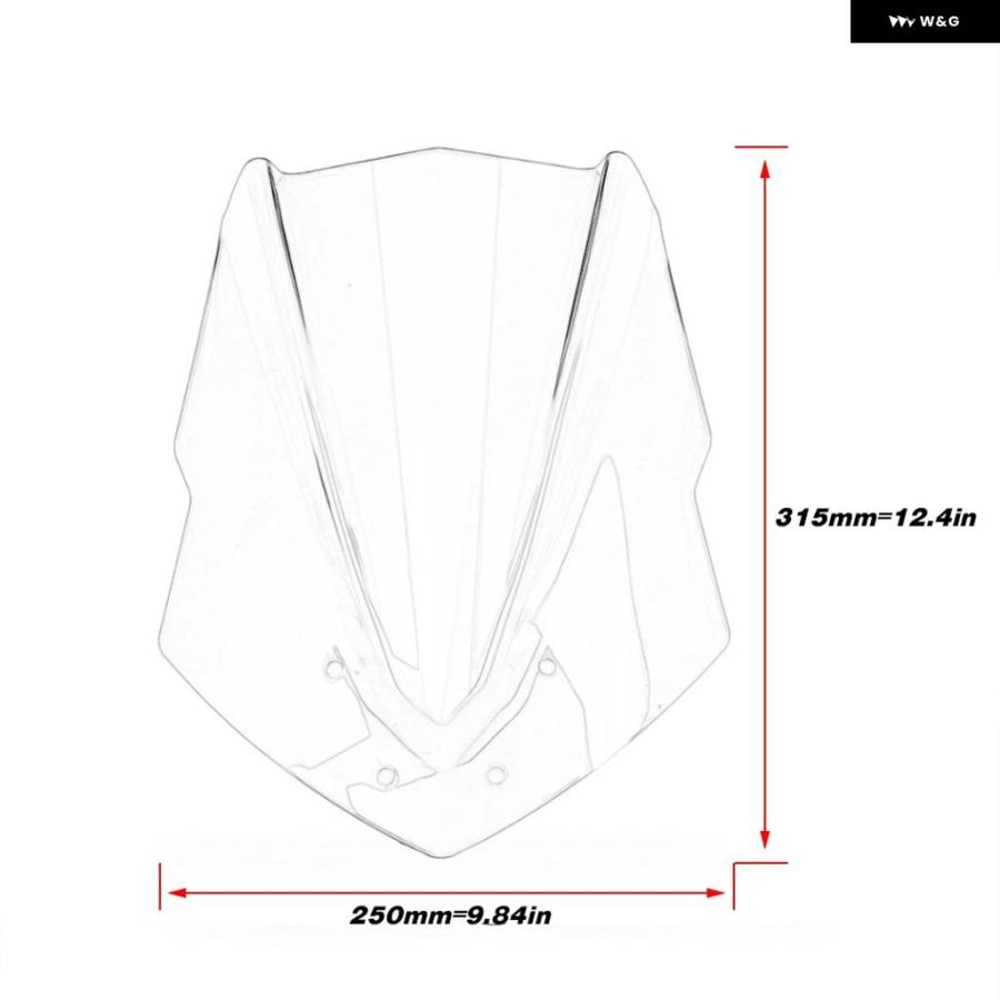 並行輸入品MT-125 ウィンドシールド ウィンドデフレクター オートバイ ウィンドスクリーン ヤマハ MT125 2015-19の画像