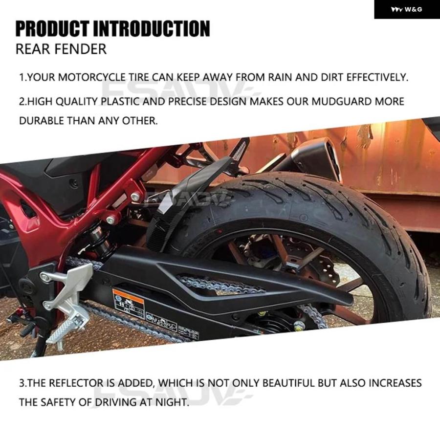 並行輸入品カーボンリアフェンダー マッドガード フォワード スプラッシュガード ホンダ CB500X CBR500R F X CBR 500R CB500F 2013-2021 2020の画像