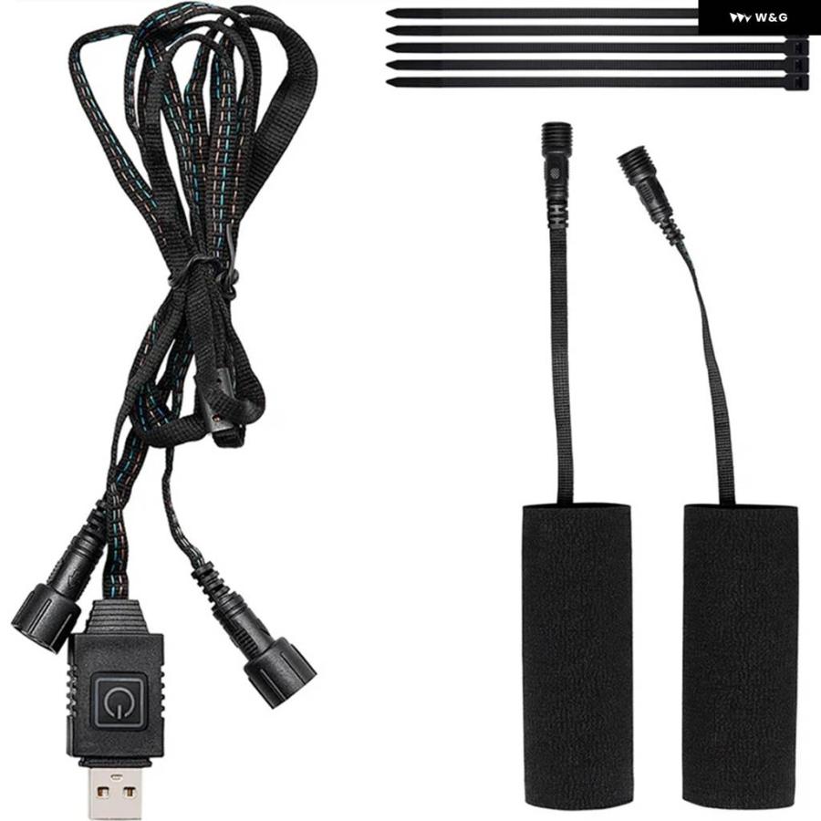 並行輸入品オートバイ ヒーター付きハンド グリップ 電動5V6ヒーター付き グリップ カバー 快適な ハンドルバー ウォーマーキットの画像