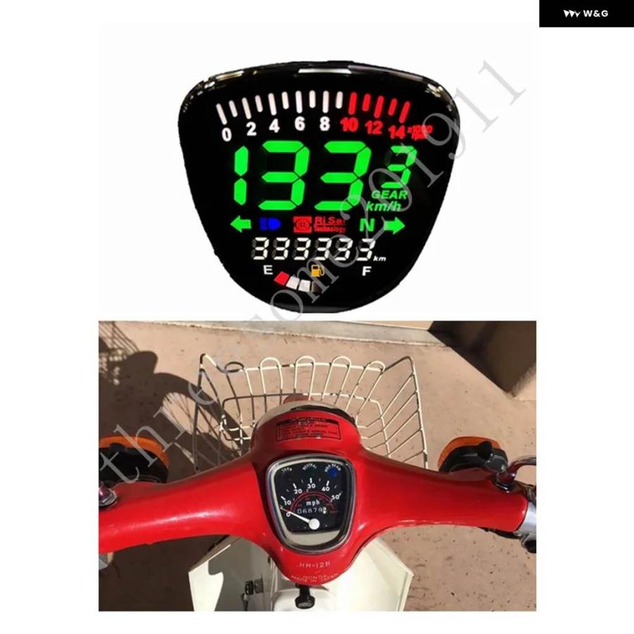 【新品未使用】スーパーカブ高機能デジタルメーター　C50 C70 C90 並行輸入品ホンダ スーパーカブ C50 C70 C90 オートバイ LCD デジタル