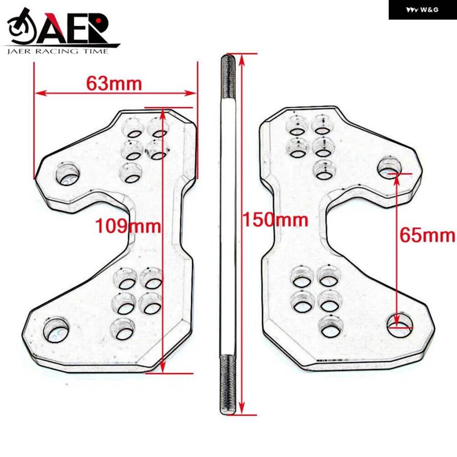 並行輸入品ヤマハ R3 MT03 MT25 2015-2020 CNC リアセット ベース フットペグ R3 ABS ヤマハ R25 2013-2020 R3 ABS 2017-2020の画像